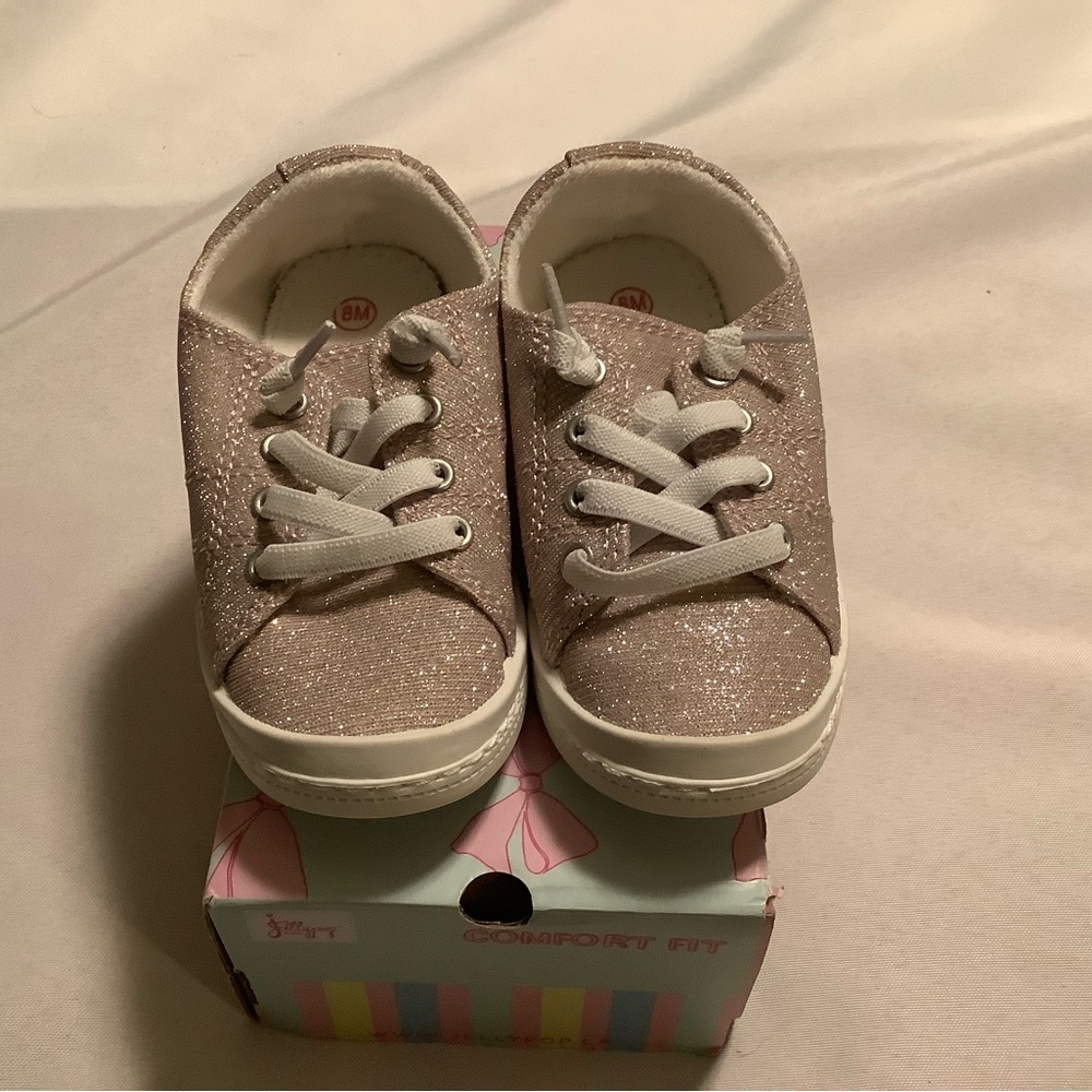 Jellypop Lil Lollie Lt. pink glitter sneakers 8M new